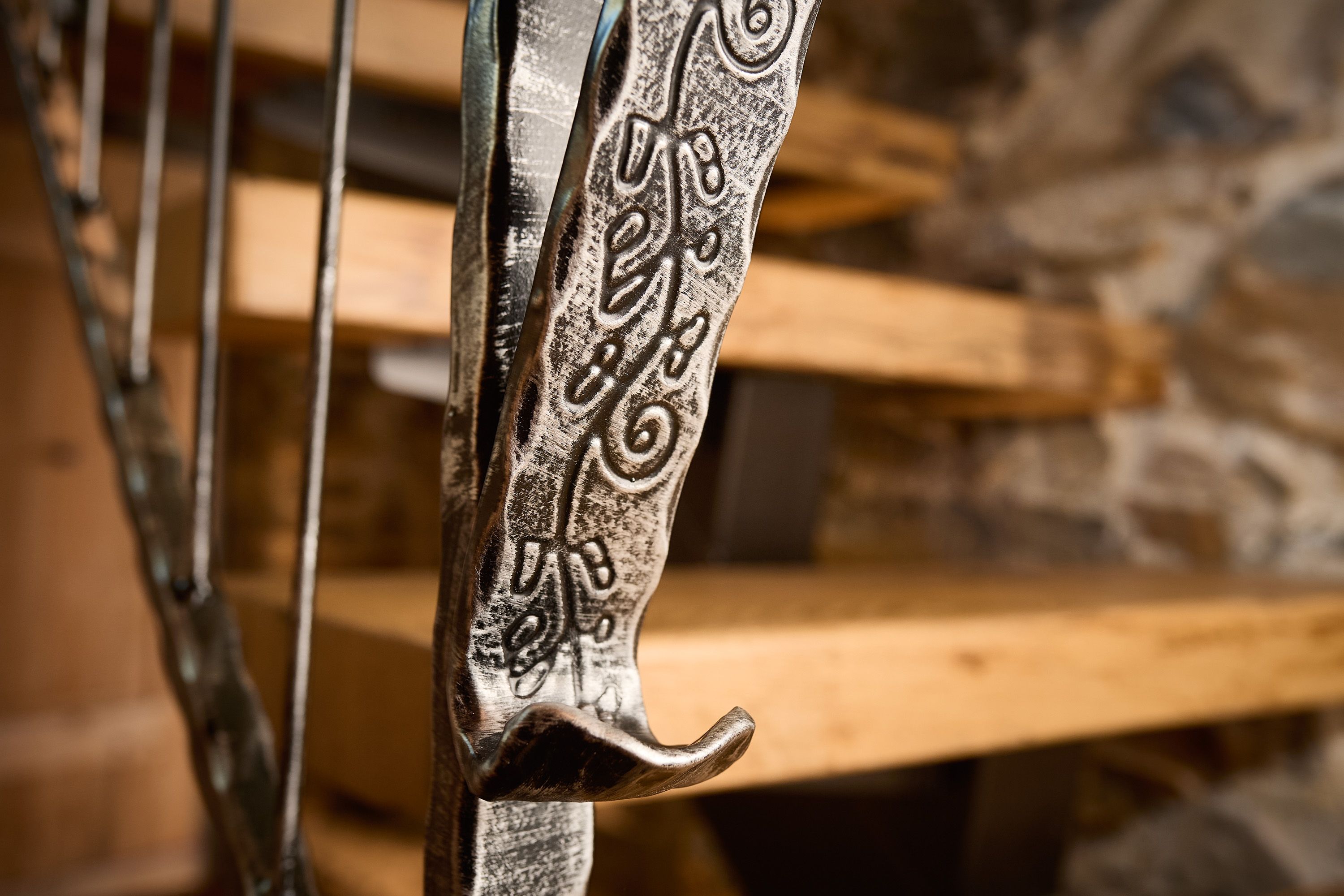 Detail of the wooden staircase