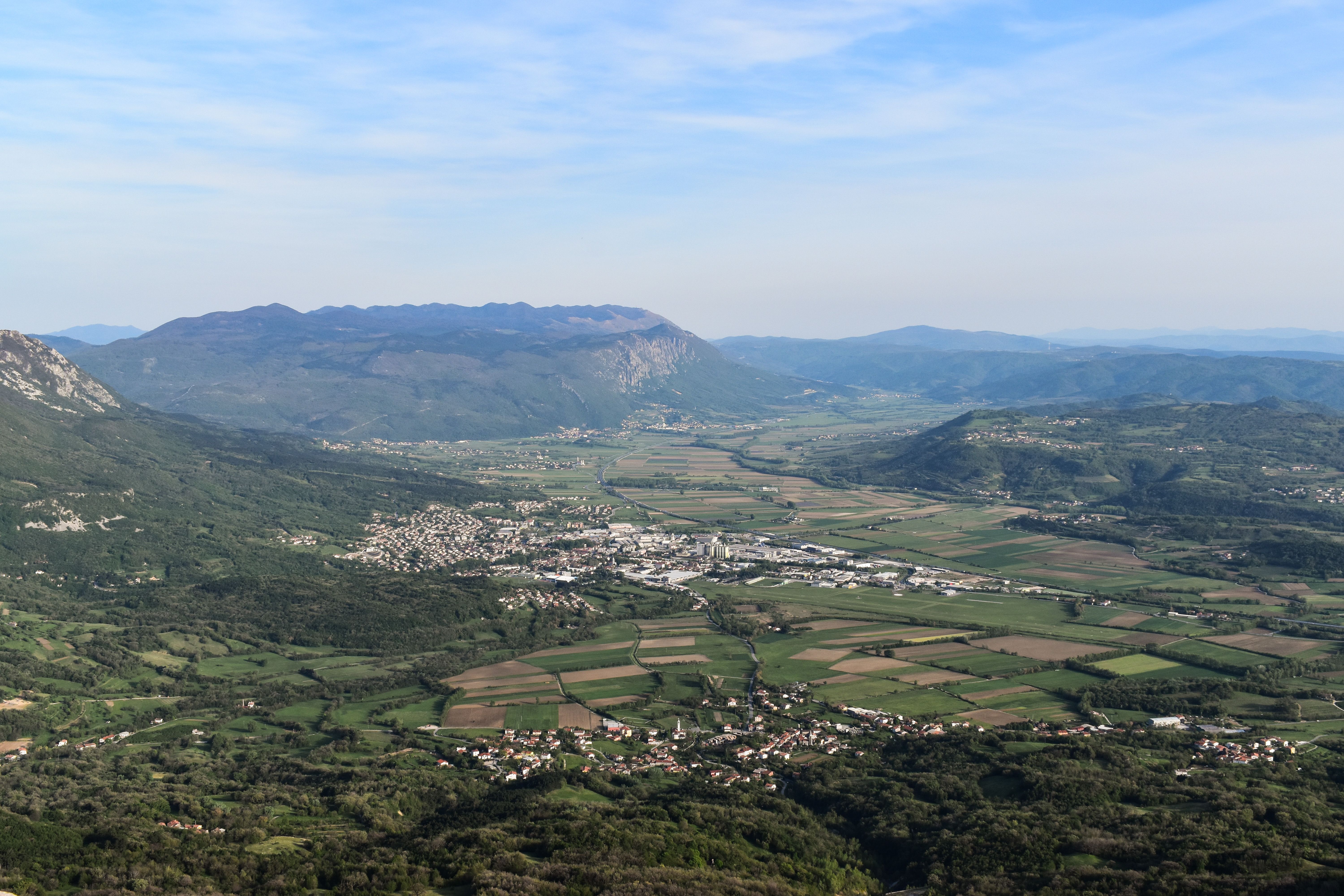 View over the Vipava Valley from the surrounding hills